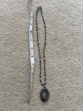 Hematite Beaded Pendant Necklace - Women Jewelry